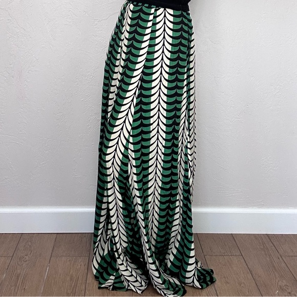 Totem Brazilian Designer Maxi Skirt Green Black & Cream Print Size S - Picture 4 of 16